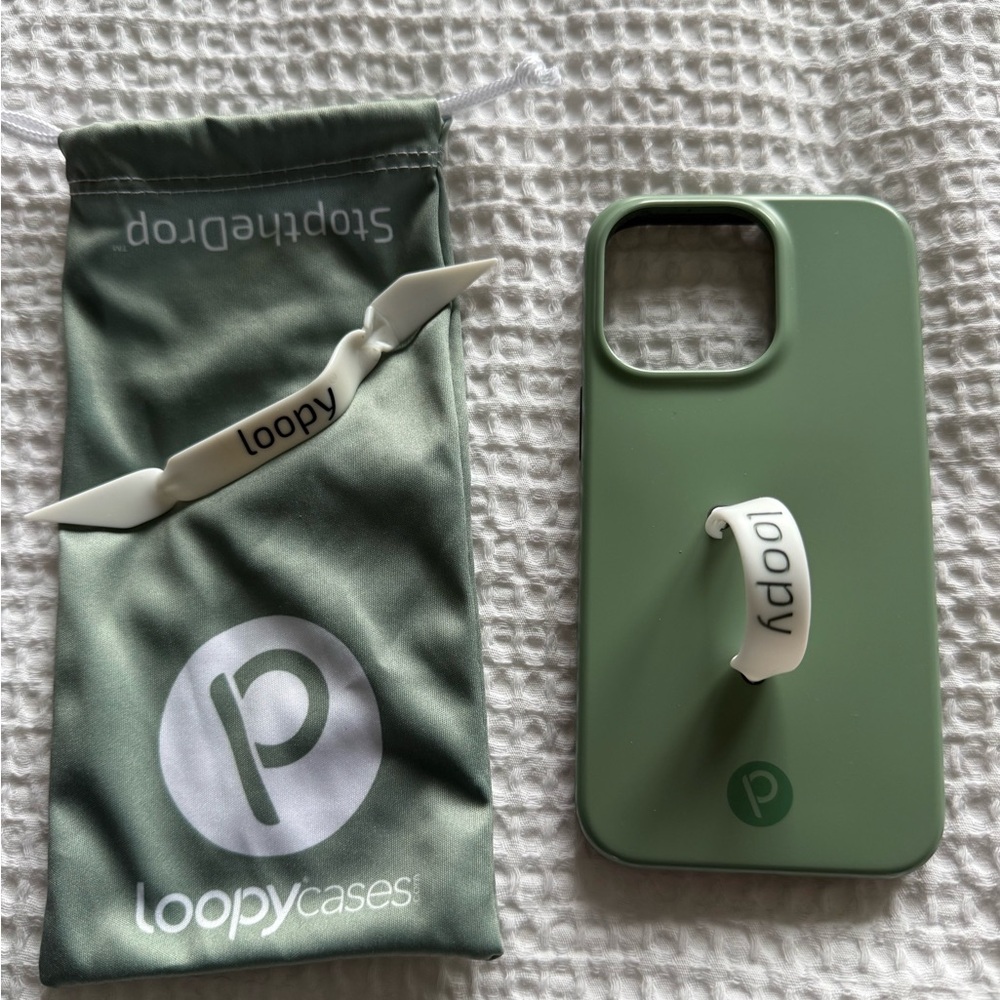 Loopy Case Sage Green iPhone 13 Pro Case with Extra Loop